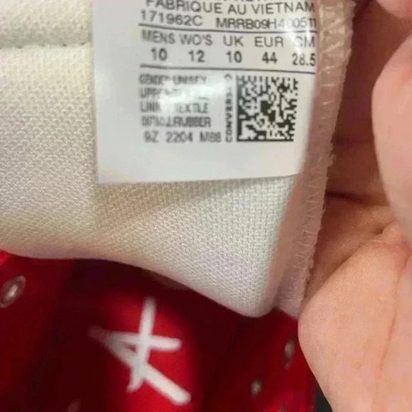 Converse Men UNT1TL3D High Top Sneaker Shoe 10 White Red Canvas Not a Chuck NEW - Picture 4 of 14